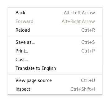 right click menu